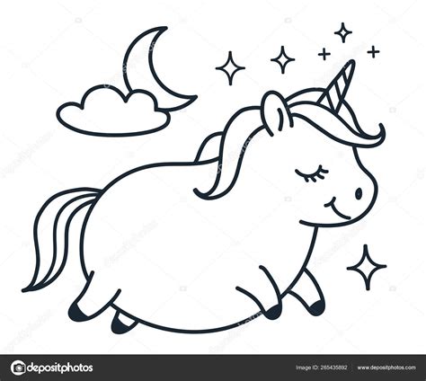 Cute Fat Unicorn Cartoon Cute Fat Unicorn Doodle Cartoon Character