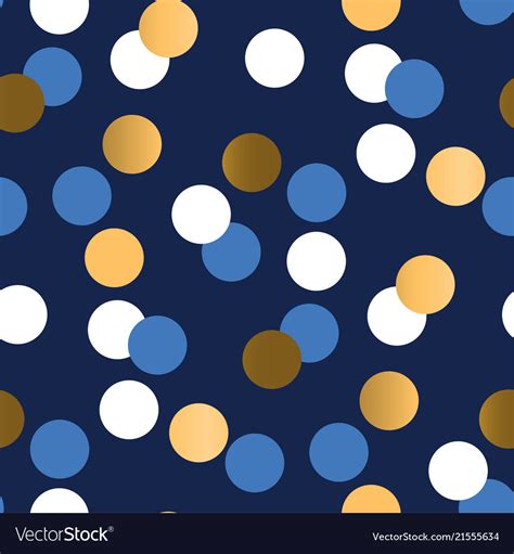 Gold And Blue Polka Dot Luxury Seamless Pattern Vector Image