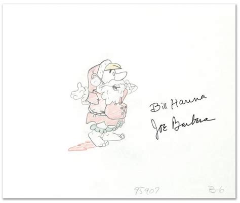 William Hanna And Joseph Barbera Barney Rubble Original 1970s Signed