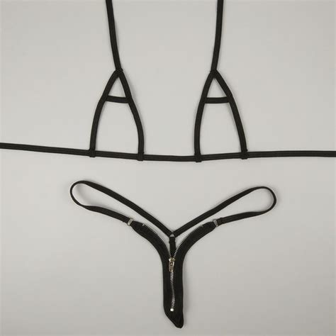 buy exotic micro bikinis open crotch extreme sexy zipper swimsuit swimwear
