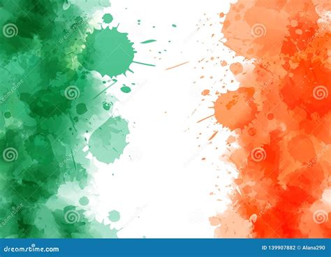 Bandera Abstracta De Irlanda De La Acuarela Ilustración del Vector