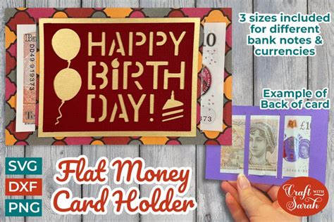 Free Paper Cutting Download Birthday Money Card Flat Happy Birthday