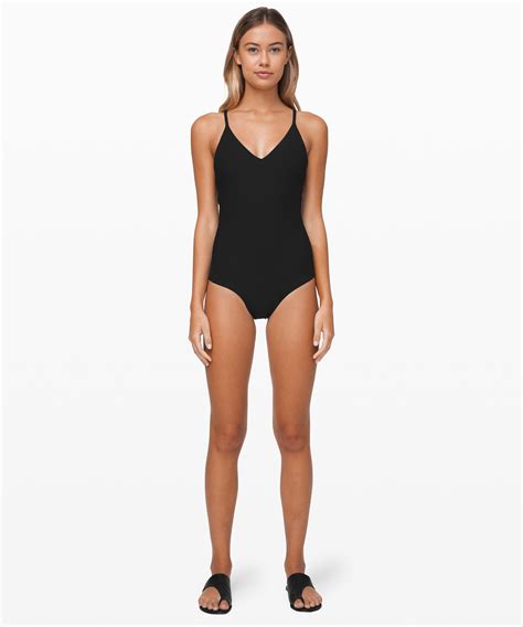Lululemon Womens Poolside Pause One Piece Black Size 8 One Piece Swimsuits Online One