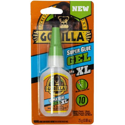 Gorilla 102433 Xl Super Glue Gel 1 Pack Clear