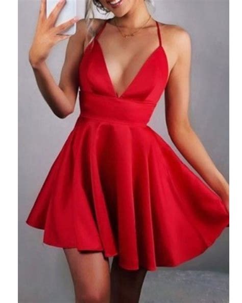 Red Halter A Line Short Prom Dresses Cocktail Short Party Homecoming G