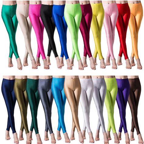 Elastic Yoga Pants Women Shiny Legging Fluorescent Candy Color Plus Size Leggings Causal Pencil