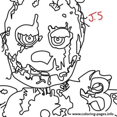 Five Nights At Freddys Fnaf Golden Freddy Coloring Page Printable