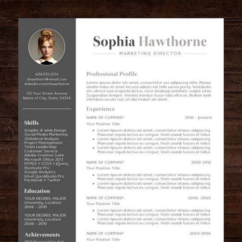 Highlight your skills, experiences, and qualifications. Professional Resume Template with Photo - Modern, CV, Word ...