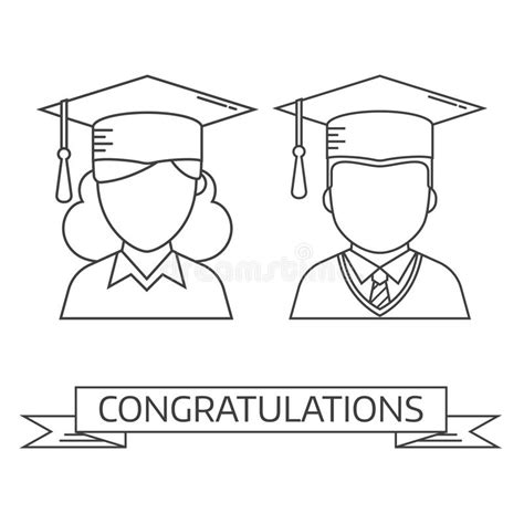 Graduation Man And Woman Vector Icon Stock Illustration Illustration