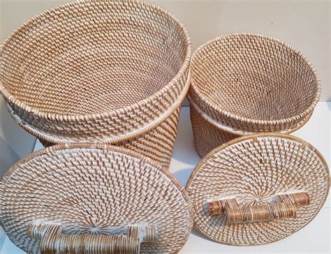 Check spelling or type a new query. Set 2 Rattan Waste Paper Basket with lid Rubbish Storage ...