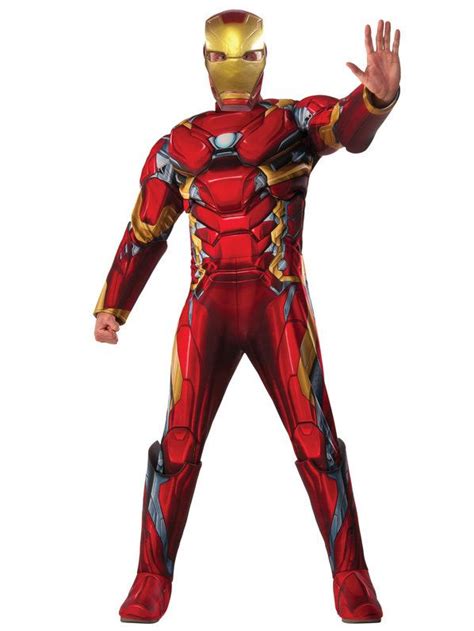 Check Out Mens Marvels Civil War Deluxe Muscle Chest Iron Man Costume