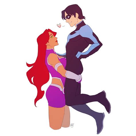 Dcamu Nightwing And Starfire By Andrea Yewon Nightwing