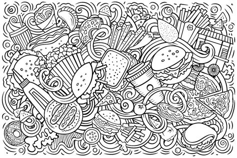 Food Coloring Pages Coloring Book Art Free Printable Coloring Pages