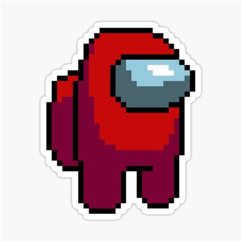 And don't forget that you can click, in the pixel art generated in the. "Among Us - Red Character Pixel Art" Sticker by peex-art ...