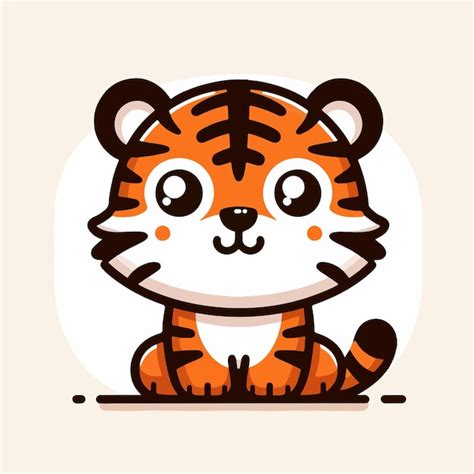 ilustração vetorial de um tigre de desenho animado bonito vetor premium