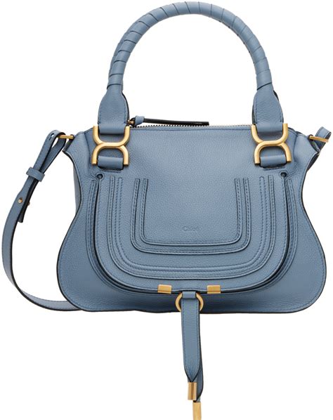 Chlo Blue Small Marcie Double Carry Bag Ssense Canada