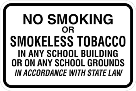 No Smoking Or Smokeless Tobacco Sign