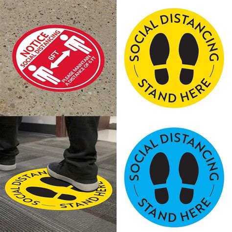Practical Social Distancing Floor Decals Safety Floor Sign Anti Slip