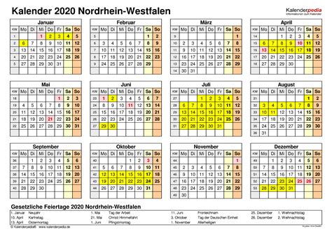 Ferien Nordrhein Westfalen Nrw 2020 220 Bersicht Der Ferientermine