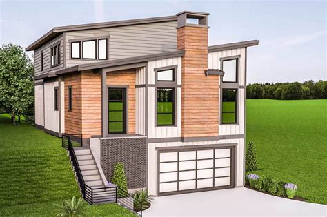 Plan 280058jwd Contemporary House Plan With Loft And A Drive Under