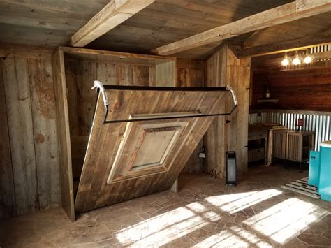 Reclaimed Wood Murphy Bed Wyoming Snow Fence Murphy Bed Flyingbeds