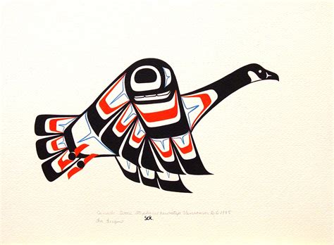 Canada Goose An Original Acrylic On Paper By Cree Native Artist Stephanie Kewistep Measuring