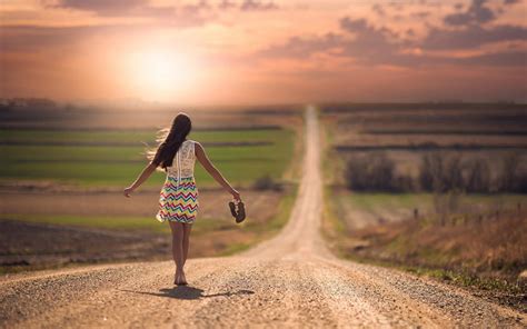 Girl And Road Wallpapers Wallpaper Cave