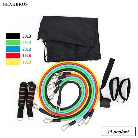 Pcs Set Fitness Equipments Workout Resistance Bands Latex Exercise Pilates Tubes Pull Rope
