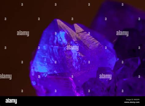 Purple Amethyst Crystal Specimen Shot Using Beautiful Lighting Stock