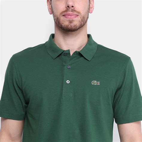 Camisa Polo Lacoste Super Light Masculina Verde Militar Clube Netshoes
