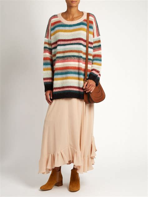 Striped Mohair And Wool Blend Sweater Chloé Matchesfashioncom Us