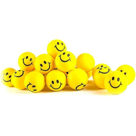 Neliblu 24 Pack Bulk Stress Balls 2 Neon Yellow Funny Face Squishy