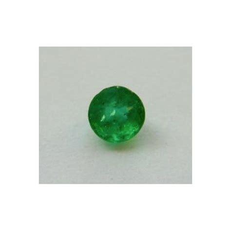 027 Ct Natural Green Colombian Emerald Gemstone Round Cut