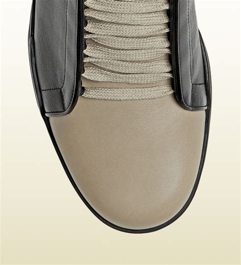 Lyst Gucci Leather And Pebbled Suede Hightop Velcro Sneaker In Black