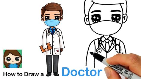 How To Draw A Doctor ️🏥 Health Care Hero Youtube