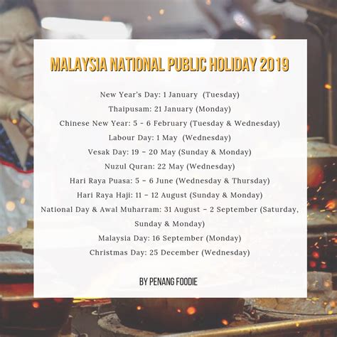 Malaysia Public Holiday 2019 12 Long Weekends Foodie