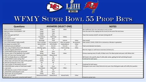 Printable Prop Bets Super Bowl Printable World Holiday