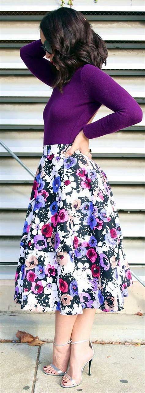 105 Best Rose Flower Midi Skirts Ideas46 In 2020 Flower Midi Skirt