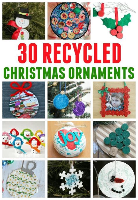 A Great Collection Of Christmas Ornaments Made With Recycled Materials
