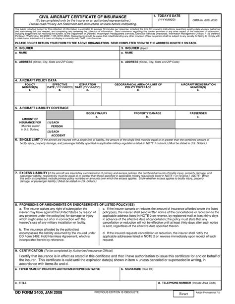 Dd Form 2400 Fill Out Sign Online And Download Fillable Pdf