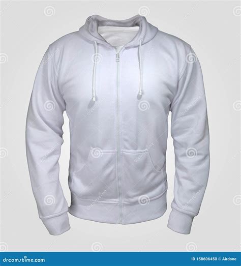 White Hoodie Mock Up Stock Photo Image Of Cotton Male 158606450