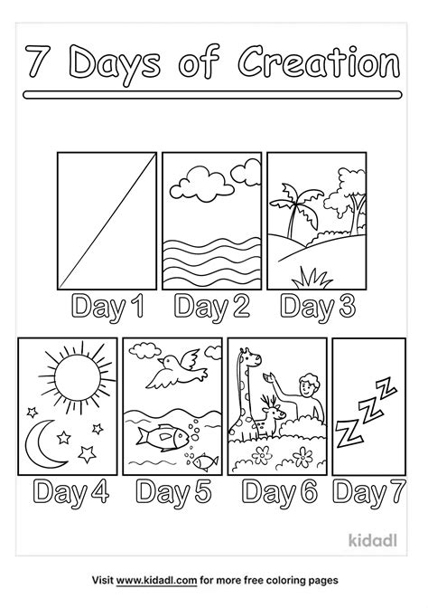 Free Days Of Creation Coloring Page Coloring Page Printables