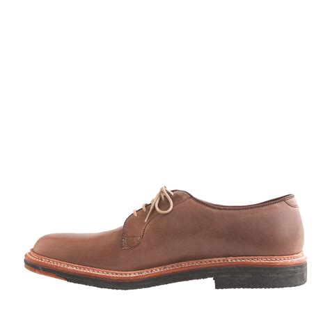Lyst Jcrew Limitededition Alden Plain Toe Leather Bluchers In Brown