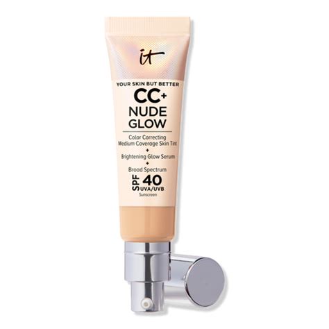 cc nude glow lightweight foundation glow serum with spf 40 it cosmetics ulta beauty