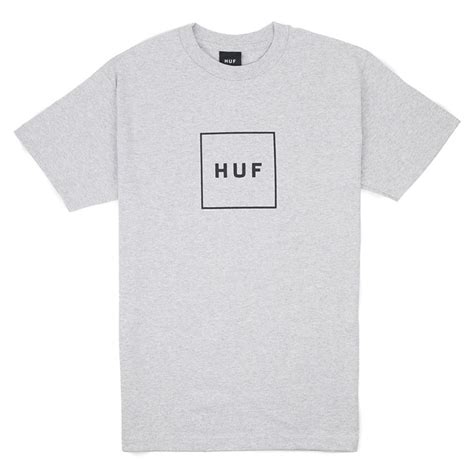 Huf Essentials Box Logo Tee Grey Heather Andjoy