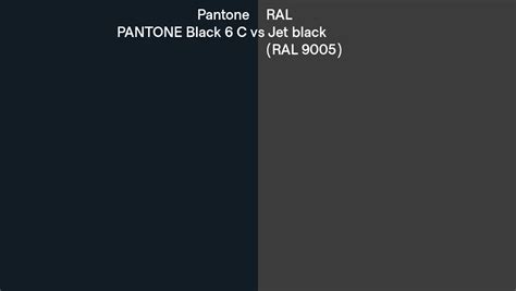 Pantone Black 6 C Vs Ral Jet Black Ral 9005 Side By Side Comparison