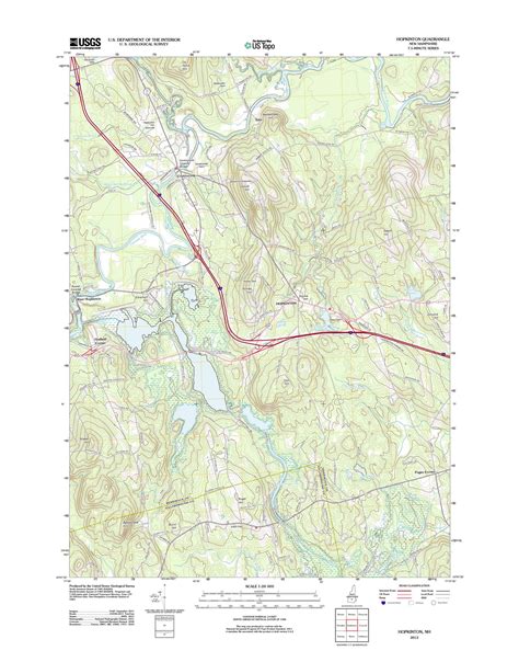 Hopkinton New Hampshire 2012 Usgs Old Topo Map Reprint 7x7 Nh Quad