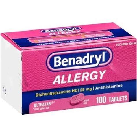 Benadryl Allergy Relief Ultratabs 100 Count Shop Jadas
