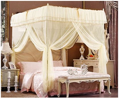 Buy bed netting & canopies and get the best deals at the lowest prices on ebay! Beige Lace Luxury Four Corner Square Princess Bed Canopy ...