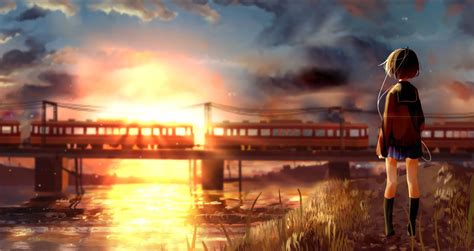 Cheerful Anime Train Live Wallpaper Wallpaper Scene